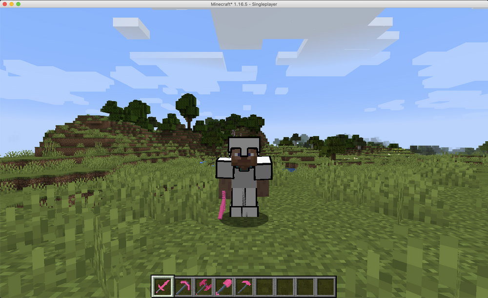 player wearing custom armor in game